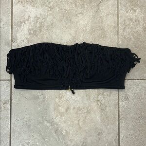 Victoria’s secret Black Fringe Bandeau Swim Top